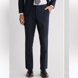 HUGO BOSS Virgin Wool Blend Dress Pants Dark Navy Blue 38R excellent condition